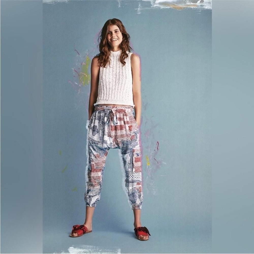 Anthropologie Hei Hei Red, White, Blue Harlem Harem Pants Medium